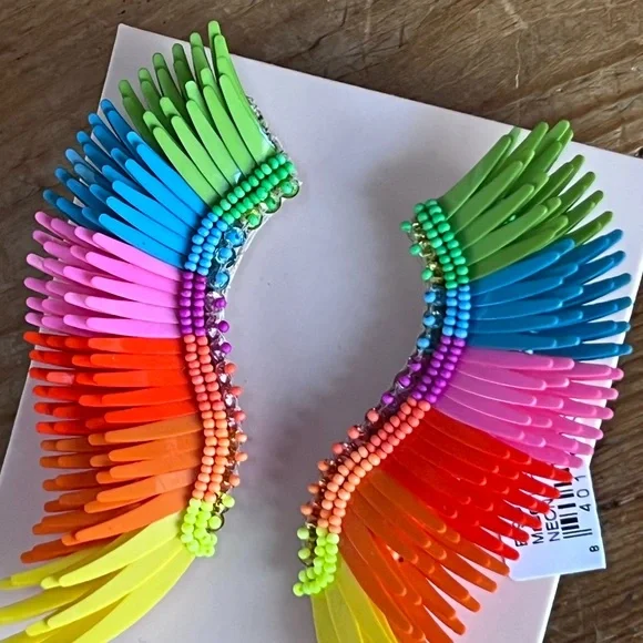 ๐บ๐HP๐๐บ NWT Mignonne Gavigan Madeline Earrings Neon Rainbow - Picture 5 of 16